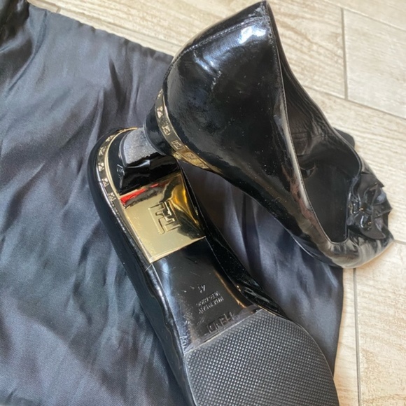 Authentic Fendi Patent Peep Toe Kitten Heels - Picture 5 of 7